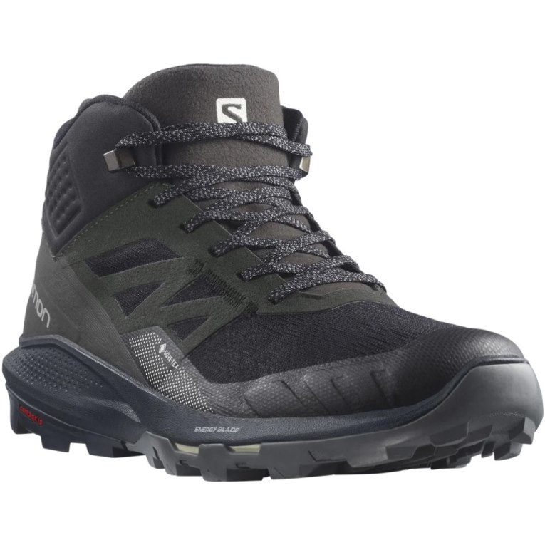 Salomon Outpulse Mid GTX Men's Hiking Boots Black / Olive | CA 38I71